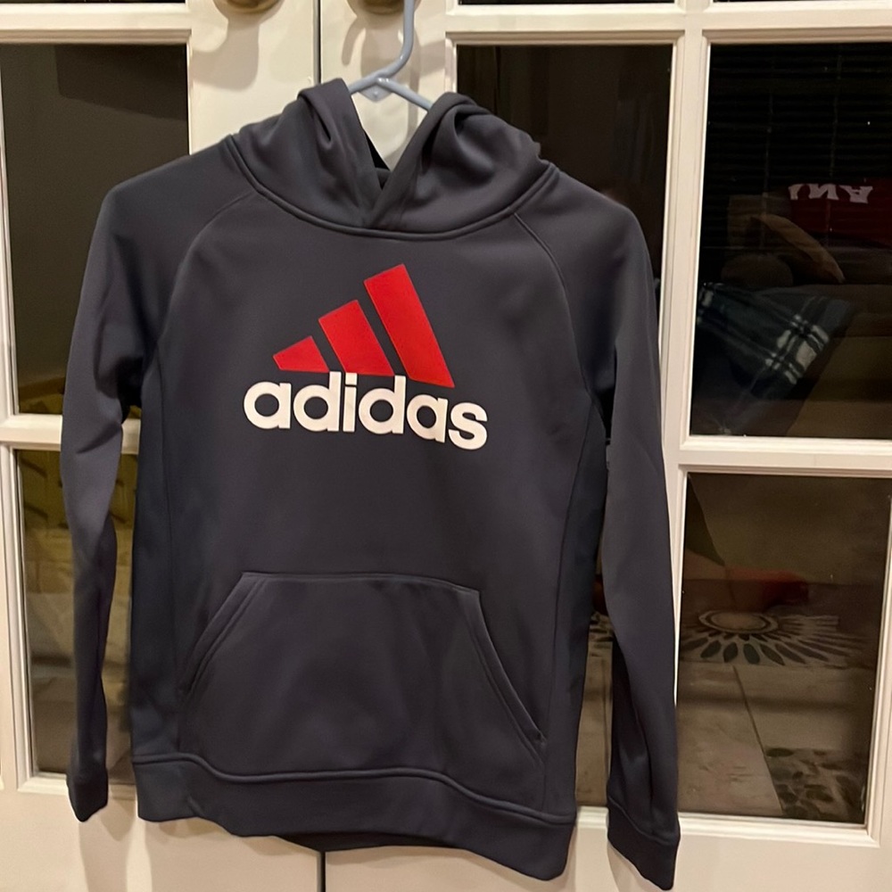 Boys Adidas dark gray Climax hoodie. Size 10-12